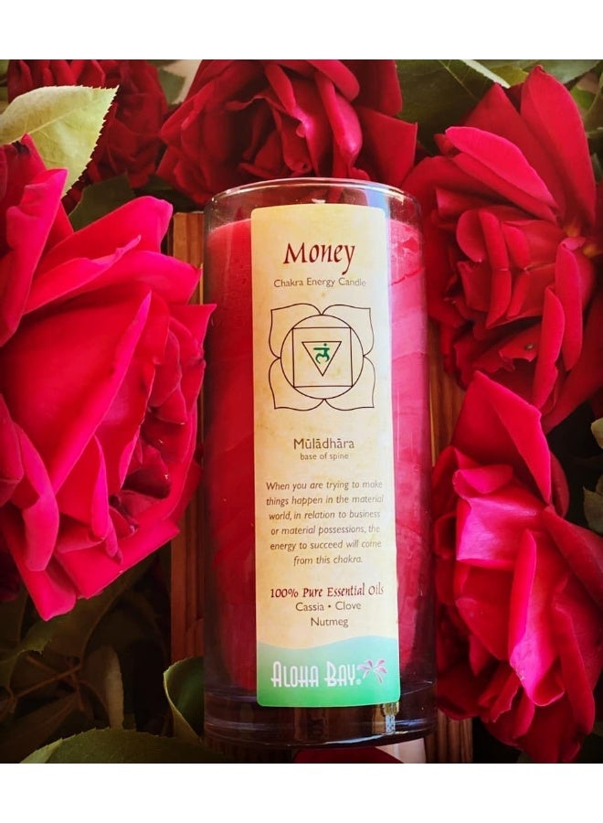 Aloha Bay Premium Scented Hand Made Chakra Energy Jar | 11 oz Jar Candle | Money, Muladhara| Yoga, Prayer & Meditation Candle | Long Burn |Essential Oils of Cassia, Clove & Nutmeg | Aloha Bay - Image 2